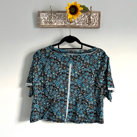 🚨🆕FINAL PRICE🚨 FREE PEOPLE Sammie Stripe Crop Cotton Raglan Tee-Black Combo - Picture 8 of 8